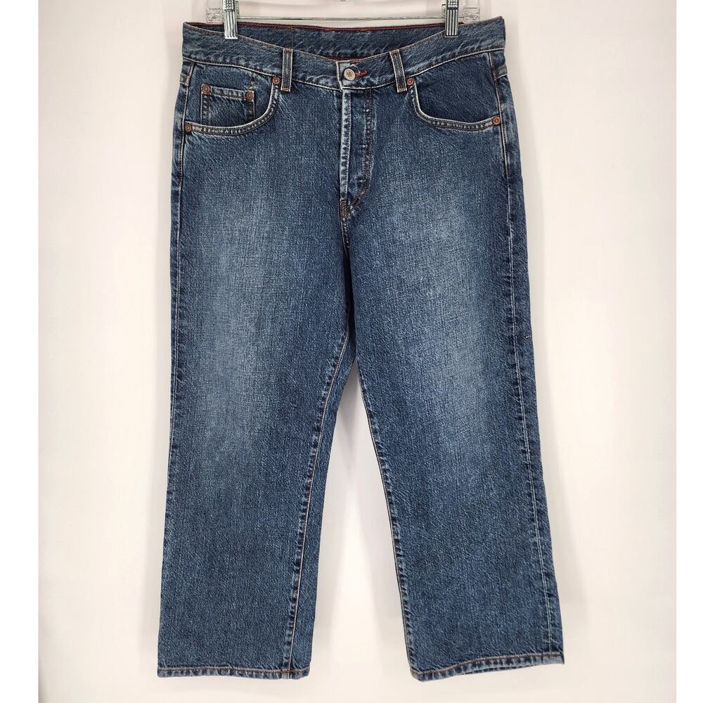 Vintage Lucky Brand Dungarees Lowrise Easy Fit Cuff Capri Jeans 14/32 USA